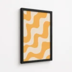 Mustard Yellow Wavy Abstract Pattern Canvas Print - Image 5