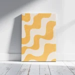 Mustard Yellow Wavy Abstract Pattern Canvas Print