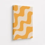 Mustard Yellow Wavy Abstract Pattern Canvas Print - Image 4