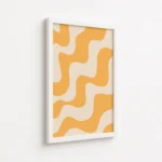 Mustard Yellow Wavy Abstract Pattern Canvas Print - Image 6