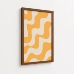Mustard Yellow Wavy Abstract Pattern Canvas Print - Image 7