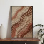 Neutral Flowing Waves Abstract Contemporary Aesthetic Wall Art - Image 2