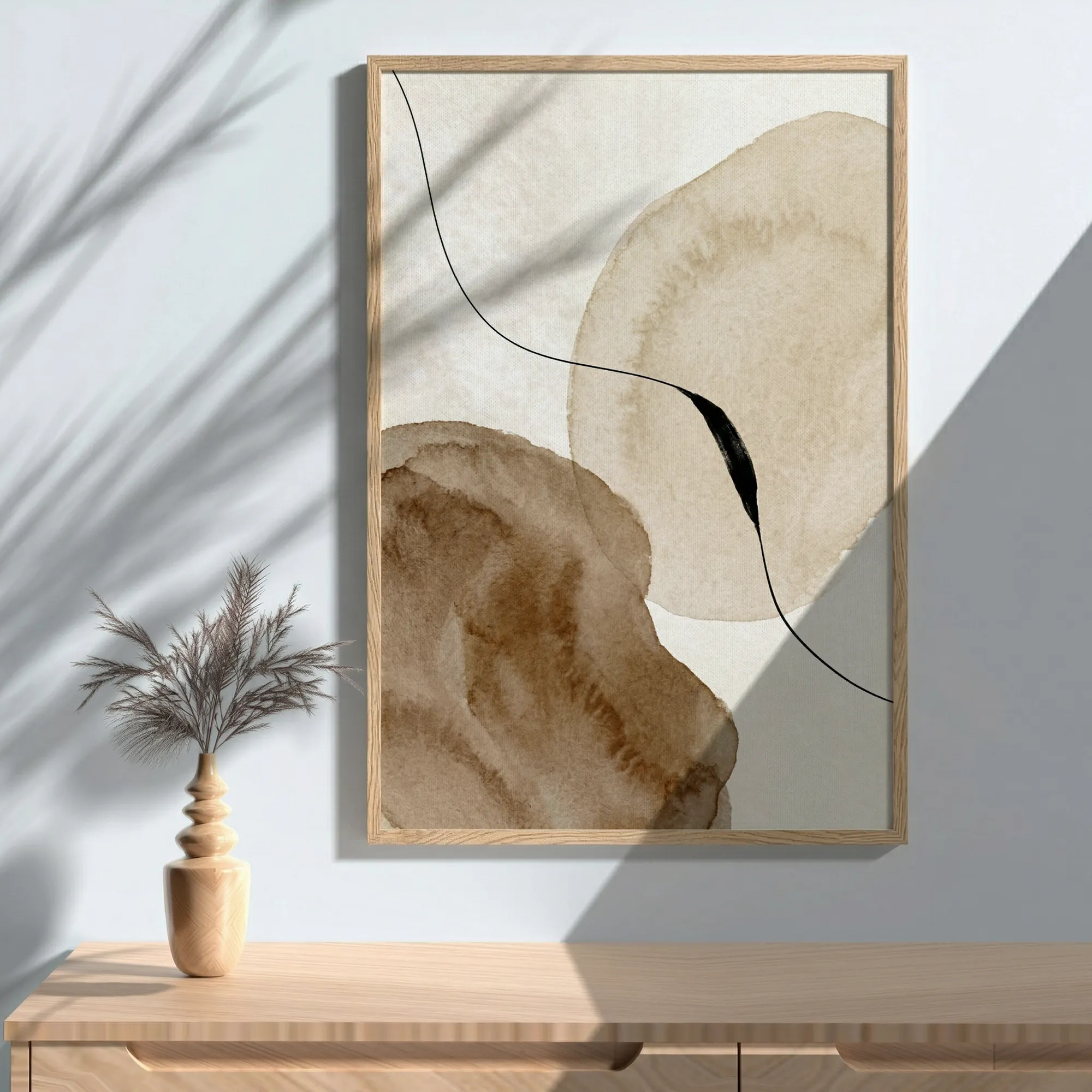 Neutral Watercolor Abstract Beige Boho Wall Art_Featured Image 1 Neutral Watercolor Abstract Beige Boho Wall Art - Image 1