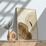 Neutral Watercolor Abstract Beige Boho Wall Art - Image 2