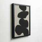 Organic Black Shapes Abstract Modern Textured Wall Art - Image 5