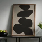 Organic Black Shapes Abstract Modern Textured Wall Art