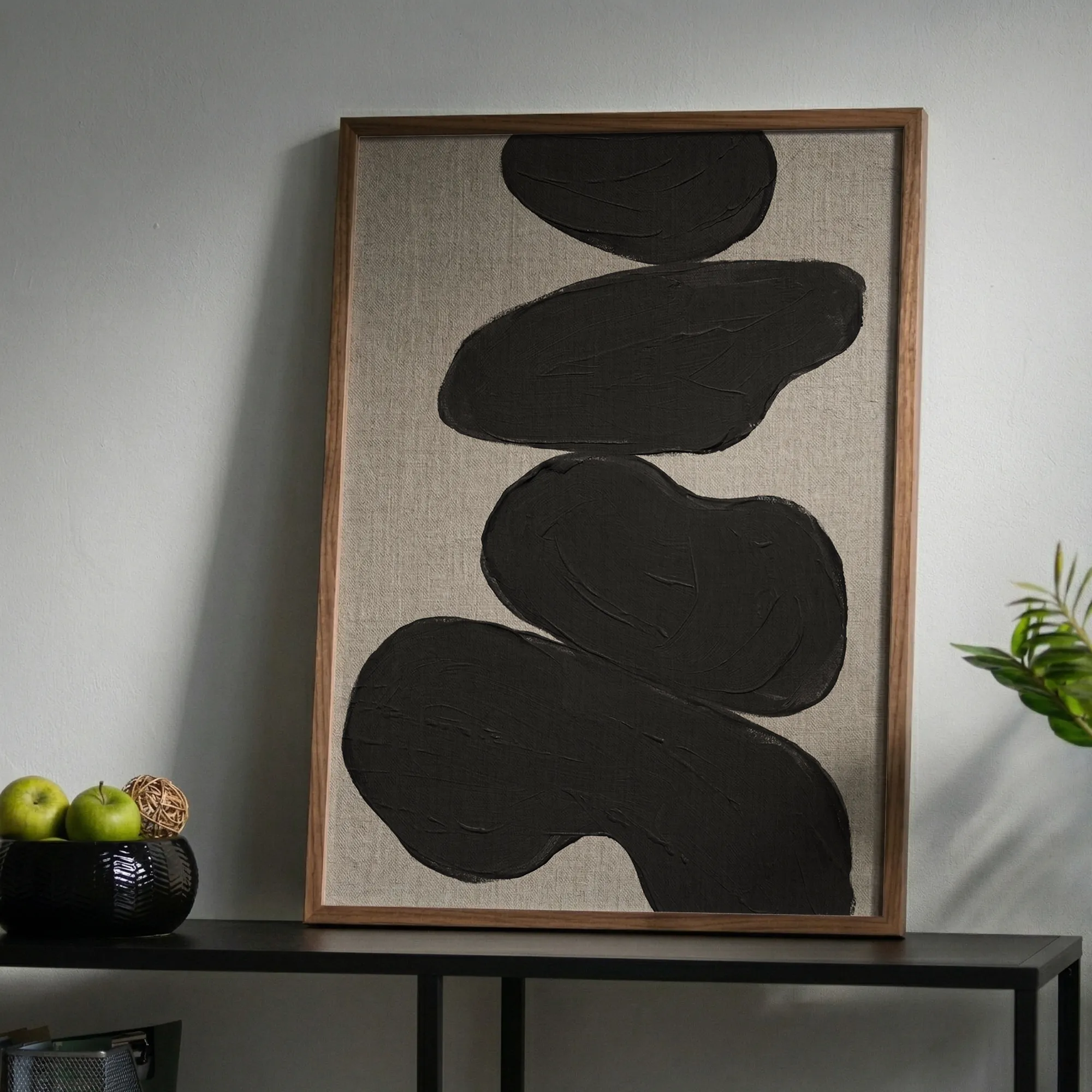 Organic Black Shapes Abstract Modern Textured Wall Art_Featured Image 1 Organic Black Shapes Abstract Modern Textured Wall Art - Image 1