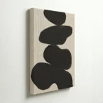 Organic Black Shapes Abstract Modern Textured Wall Art - Image 4