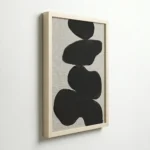 Organic Black Shapes Abstract Modern Textured Wall Art - Image 6