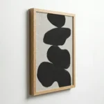 Organic Black Shapes Abstract Modern Textured Wall Art - Image 7