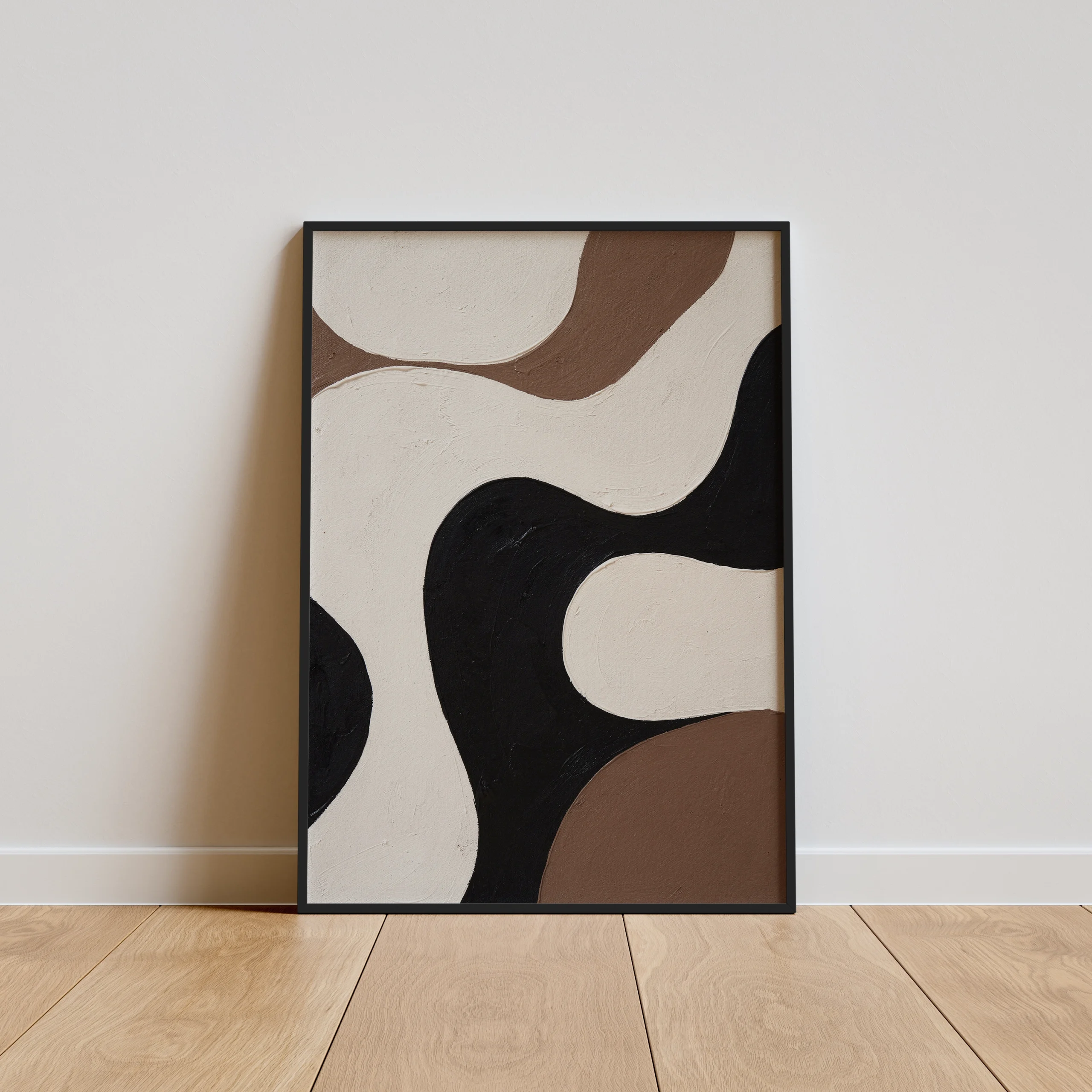 Organic Flow Abstract Organic Flow – Neutral Abstract Canvas Print - Image 1