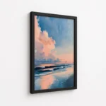 Pastel Beach Sunset Ocean Wave Canvas Print - Image 5