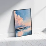 Pastel Beach Sunset Ocean Wave Canvas Print - Image 2