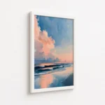 Pastel Beach Sunset Ocean Wave Canvas Print - Image 6