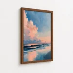 Pastel Beach Sunset Ocean Wave Canvas Print - Image 7
