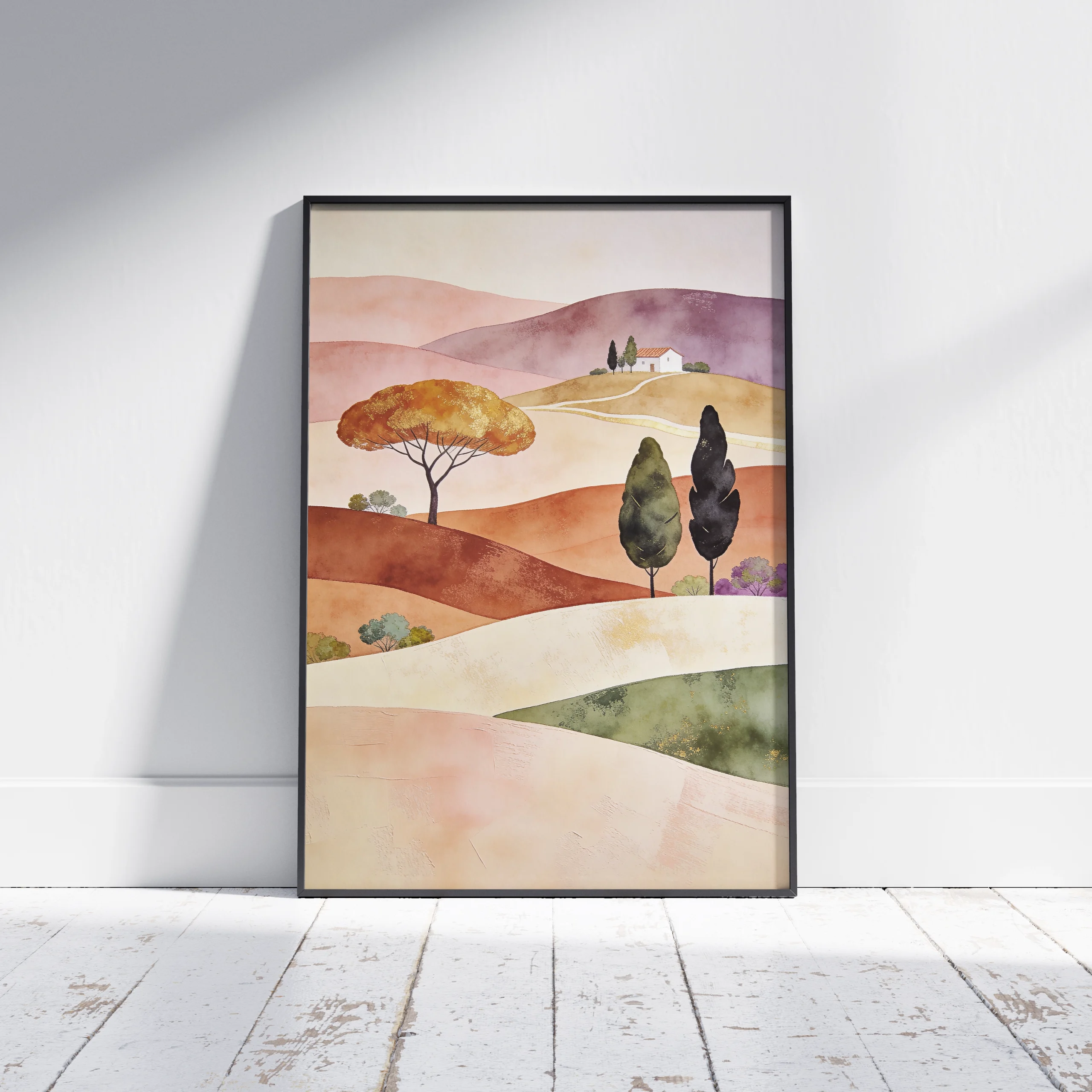 Pastel Countryside Dream Pastel Countryside – Serene Landscape Canvas Print - Image 1