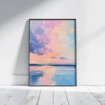 Pastel Ocean Sunset Reflection Canvas Print