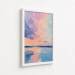 Pastel Ocean Sunset Reflection Canvas Print - Image 6
