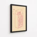 Perfect Match Pink Matchbox Line Drawing Canvas Print - Image 5