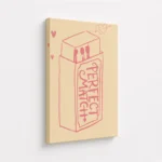 Perfect Match Pink Matchbox Line Drawing Canvas Print - Image 4