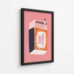Perfect Match Pink Retro Matchbox Canvas Print - Image 5