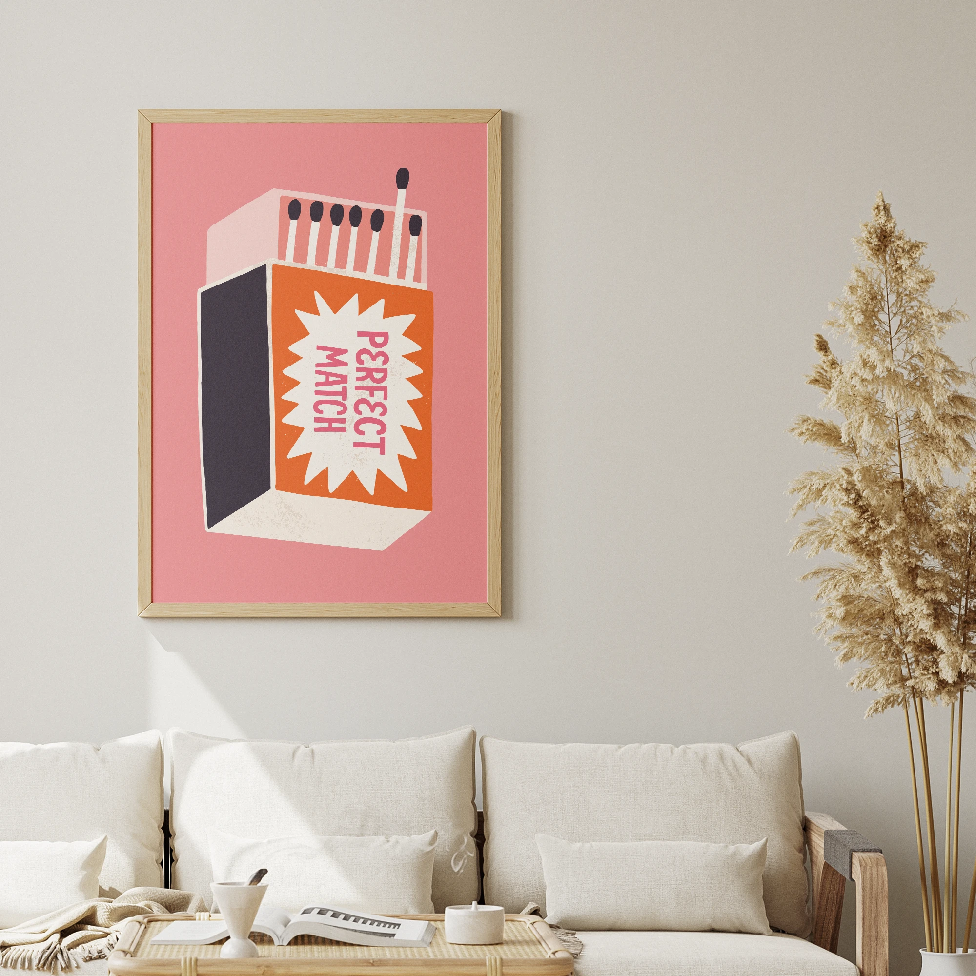 Perfect Match Pink Retro Matchbox Poster_Featured Image 1 Perfect Match Pink Retro Matchbox Canvas Print - Image 1