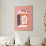 Perfect Match Pink Retro Matchbox Canvas Print - Image 2