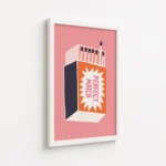 Perfect Match Pink Retro Matchbox Canvas Print - Image 6
