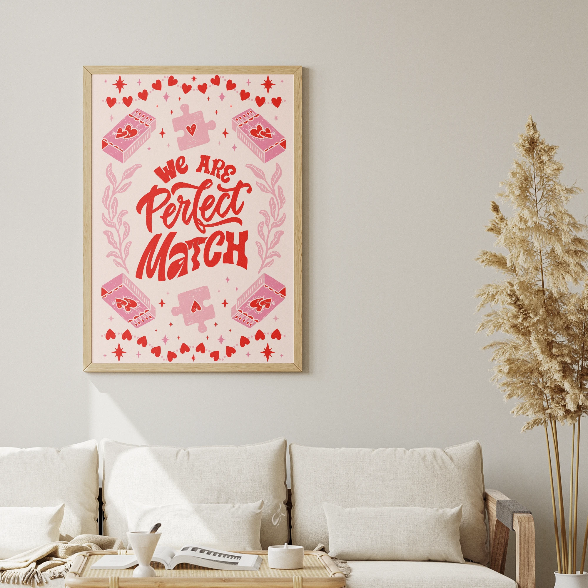 Perfect Match Playing Cards Love Poster_Featured Image 1 Perfect Match Playing Cards Love Canvas Print - Image 1