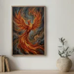 Phoenix Rising Fire Transformation Vastu Canvas Art for Resilience and Success