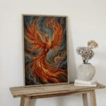 Phoenix Rising Fire Transformation Vastu Canvas Art for Resilience and Success - Image 2