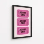 Pink Admit One Ticket Stack Canvas Print - Image 5