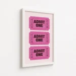 Pink Admit One Ticket Stack Canvas Print - Image 6