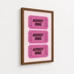 Pink Admit One Ticket Stack Canvas Print - Image 7