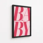 Pink Baby Large Typography Canvas Print - Image 5