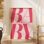 Pink Baby Large Typography Canvas Print