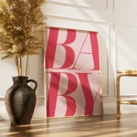 Pink Baby Large Typography Canvas Print - Image 2