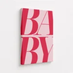 Pink Baby Large Typography Canvas Print - Image 4