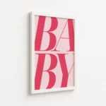 Pink Baby Large Typography Canvas Print - Image 6