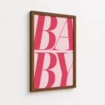 Pink Baby Large Typography Canvas Print - Image 7