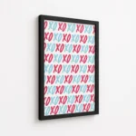 Pink Blue XOXO Pop Pattern Canvas Print - Image 5