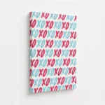 Pink Blue XOXO Pop Pattern Canvas Print - Image 4