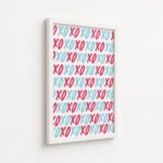 Pink Blue XOXO Pop Pattern Canvas Print - Image 6