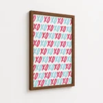 Pink Blue XOXO Pop Pattern Canvas Print - Image 7