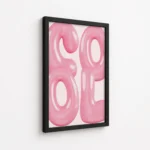 Pink Bubble Love Typography Canvas Print - Image 5