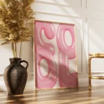 Pink Bubble Love Typography Canvas Print - Image 2