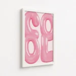 Pink Bubble Love Typography Canvas Print - Image 6