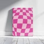 Pink Checkerboard Optical Illusion Pattern Canvas Print