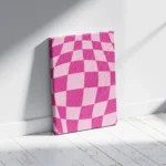 Pink Checkerboard Optical Illusion Pattern Canvas Print - Image 2