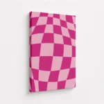 Pink Checkerboard Optical Illusion Pattern Canvas Print - Image 4